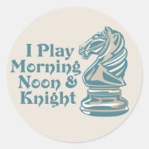 Chess Knight Round Sticker