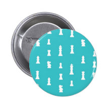 Chess piece pattern - teal blue button
