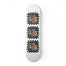 Chess Pieces Blue Skateboard