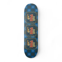 Chess Pieces Blue Skateboard