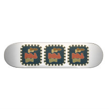 Chess Pieces Blue Skateboard