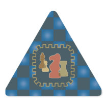Chess Pieces Blue Triangle Sticker