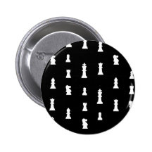 Chess pieces pattern - black and white pinback button