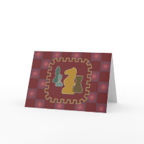 Chess Pieces Red Greeting Card