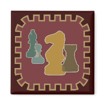 Chess Pieces Red Magnet