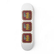 Chess Pieces Red Skateboard