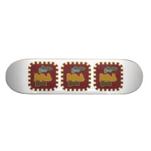 Chess Pieces Red Skateboard