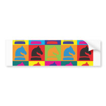 Chess Pop Art Bumper Stickers