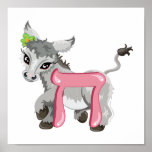Chet the Donkey, Hebrew Aleph Bet (Alphabet) Print