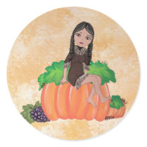 “Cheyenne” Thanksgiving Quantum Cutie Round Sticker