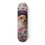 Chi Chi in Flowers  - Chihuahua Puppy in Cute Hat skateboards