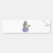 chibi dragon distressed bumper sticker