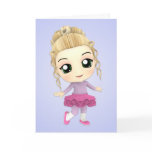 Chibi Girl Ballerina Birthday Card