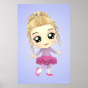 Chibi Girl Ballet Dancer Poster posters