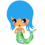 chibi magical mermaid blue hair photo sculptures