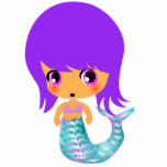 chibi magical mermaid purple hair photo sculptures
