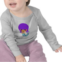 chibi magical mermaid purple hair tshirt