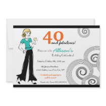 Chic and Stylish Young Woman Invitation-Green