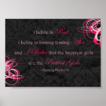 chic  Audrey hIpburn "I belive in Pink" poster