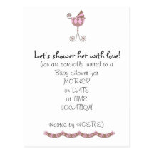 Chic Baby Coach Baby Shower Invitation Post Card