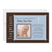 Chic Baptism Photo Invite [blue]