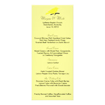 Chic Bird Silhouette & Dots Menu Card in Yellow Announcements