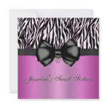Chic Bowed Zebra Print Invite [Pink] invitations