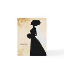 Chic Bridal Silhouette Thank You Notes