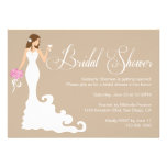 Chic Brown Modern Bride Posh Bridal Shower Invite