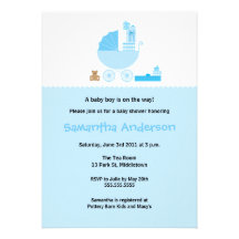 Chic Carriage Baby Shower Invitation - Boy