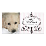 Chic Chandelier Dog Christmas Photo Card