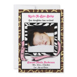 Chic Contemporary Animal Print Baby Announcement 1 invitations