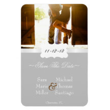 Chic Country Trendy Photo Save The Date Magnet