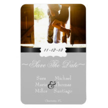 Chic Country Trendy Photo Save The Date Magnet
