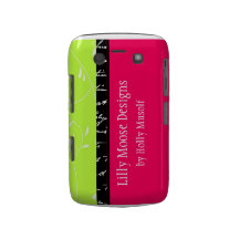 Chic Cute Fun Pink Green Black Blackberry Case