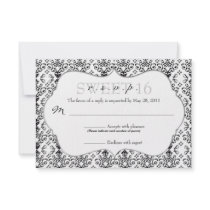 Chic Damask RSVP [Black and White]