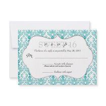 Chic Damask RSVP [Teal]