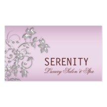 Chic Elegant Floral Swirls Spa Card Business Card Template