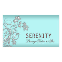 Chic Elegant Floral Swirls Spa Card Business Card