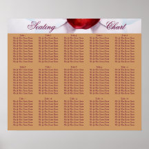 Chic elegant white red orchids seating chart poster