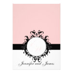 Chic French Damask Monograms Wedding Invitation