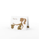 Chic Giraffe Print Baby Note Cards