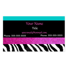 Chic girly zebra print- Bright Colours Business Card Templates