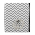 Chic Grey Chevron chrysanthemum iPad Case caseable cases