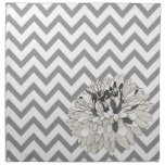 Chic Grey Chevron chrysanthemum Napkin napkins