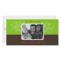Chic Holly Christmas Photo Card in Green