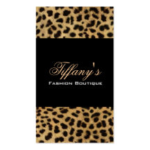Chic Leopard Print Fashion Business Card Templates