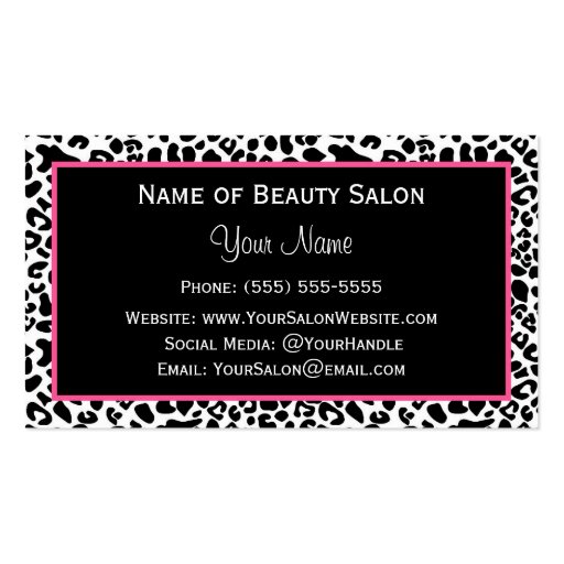 Chic Leopard Print Hair Stylist And Beauty Salon Business Card