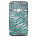 Chic Leopard Zebra iPod Barely There Cover Teal casemate cases