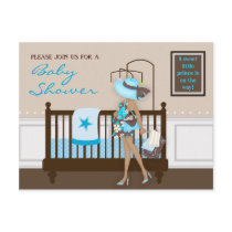 Chic Modern Mum Contemporary Baby Shower Postcard